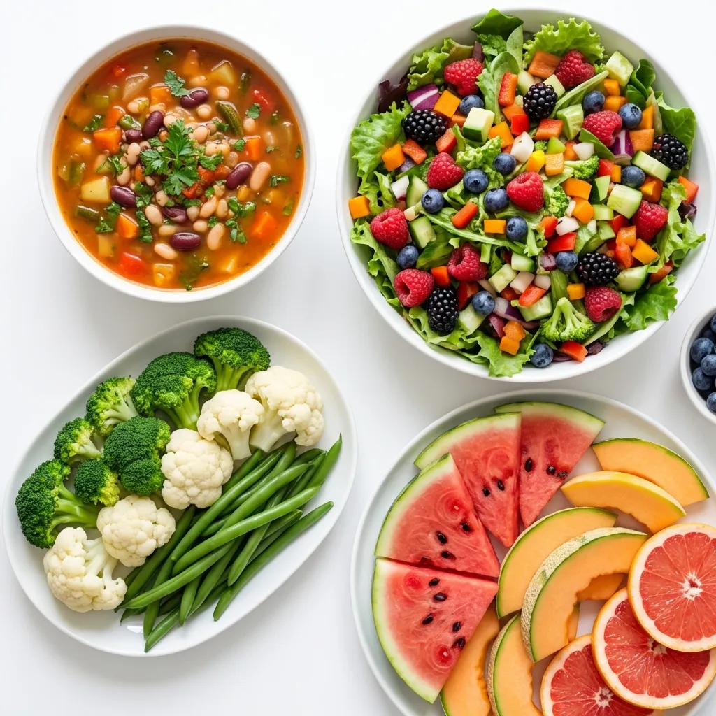 Zupa i duża sałatka - niska gęstość kaloryczna