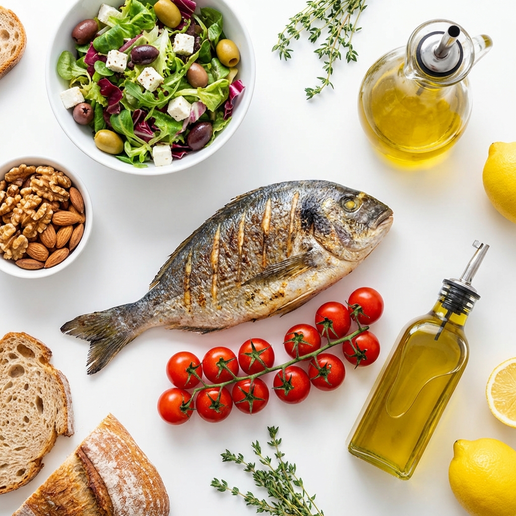 Stół pełen warzyw, ryb i oliwy - dieta śródziemnomorska